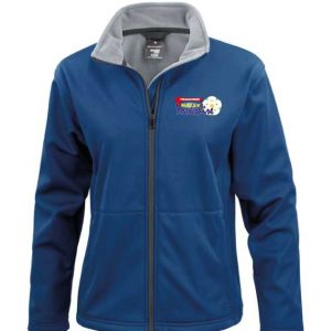 Ladies Softshell Jacket navy blue with embroidered logo
