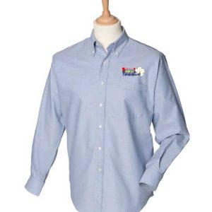 Long Sleeve Oxford Shirt Blue with embroidered logo