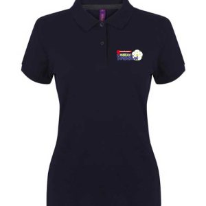Ladies Polo Shirt navy blue with embroidered logo